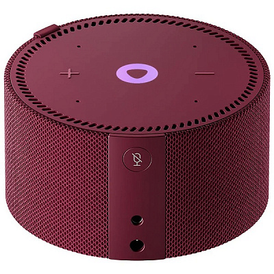 Умная колонка Яндекс Станция Мини 2 с часами и Алисой красный гранат